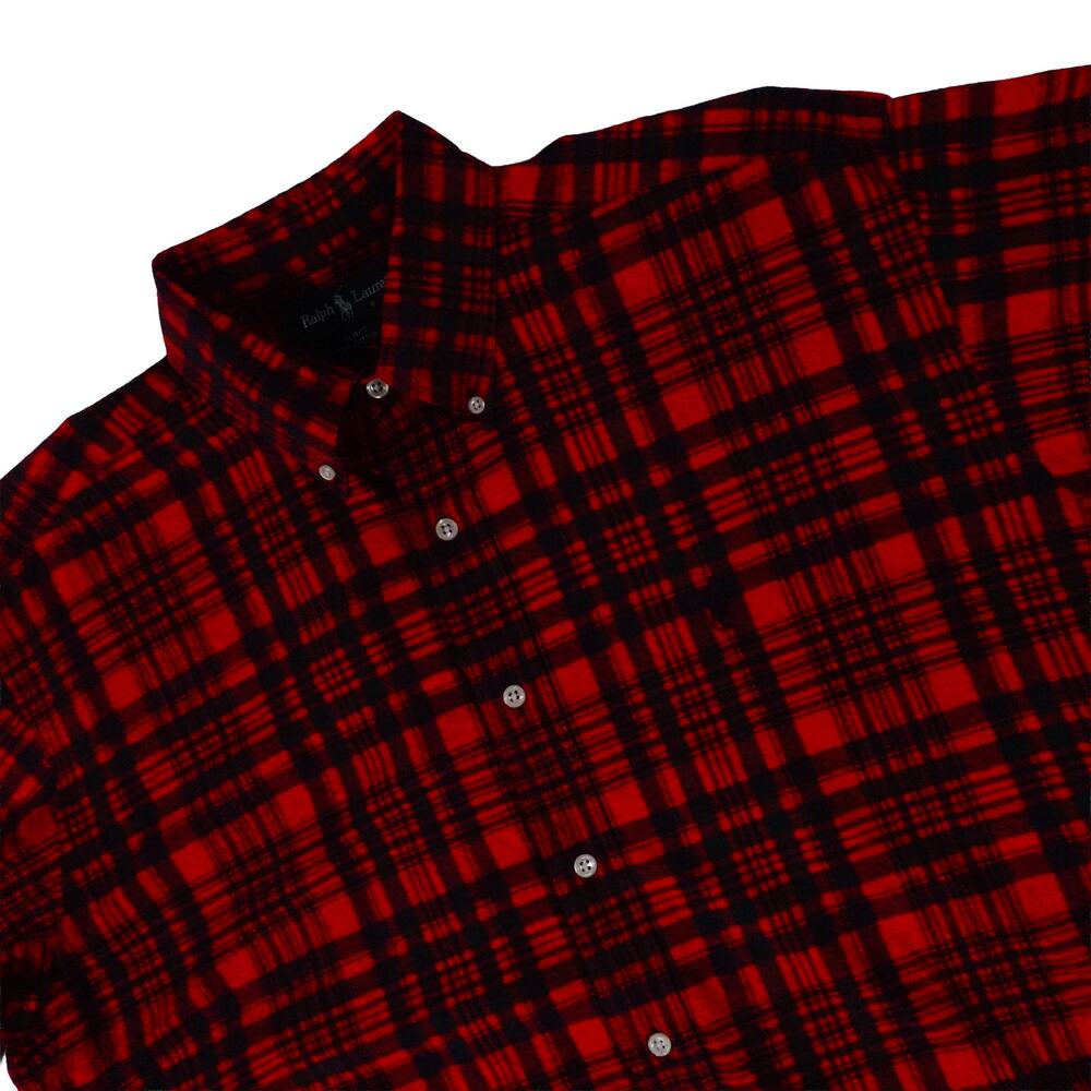 Ralph Lauren Vintage Lumberjack Blake Plaid Red Button Up Shirt Men's Large